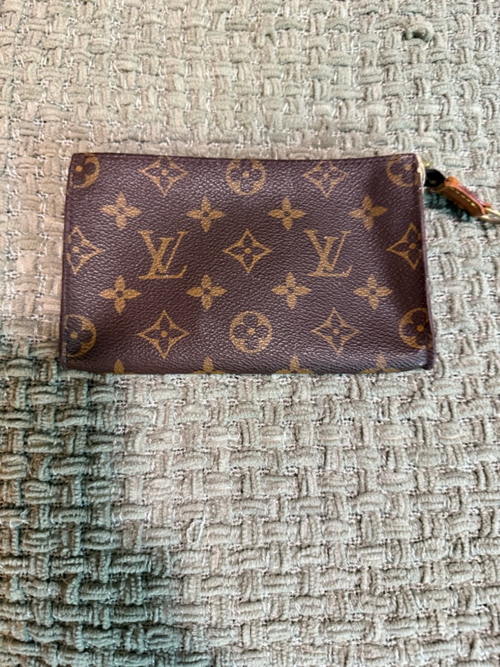 Louis Vuitton Brown Monogram Canvas Coin Pouch with Tan Suede Interior